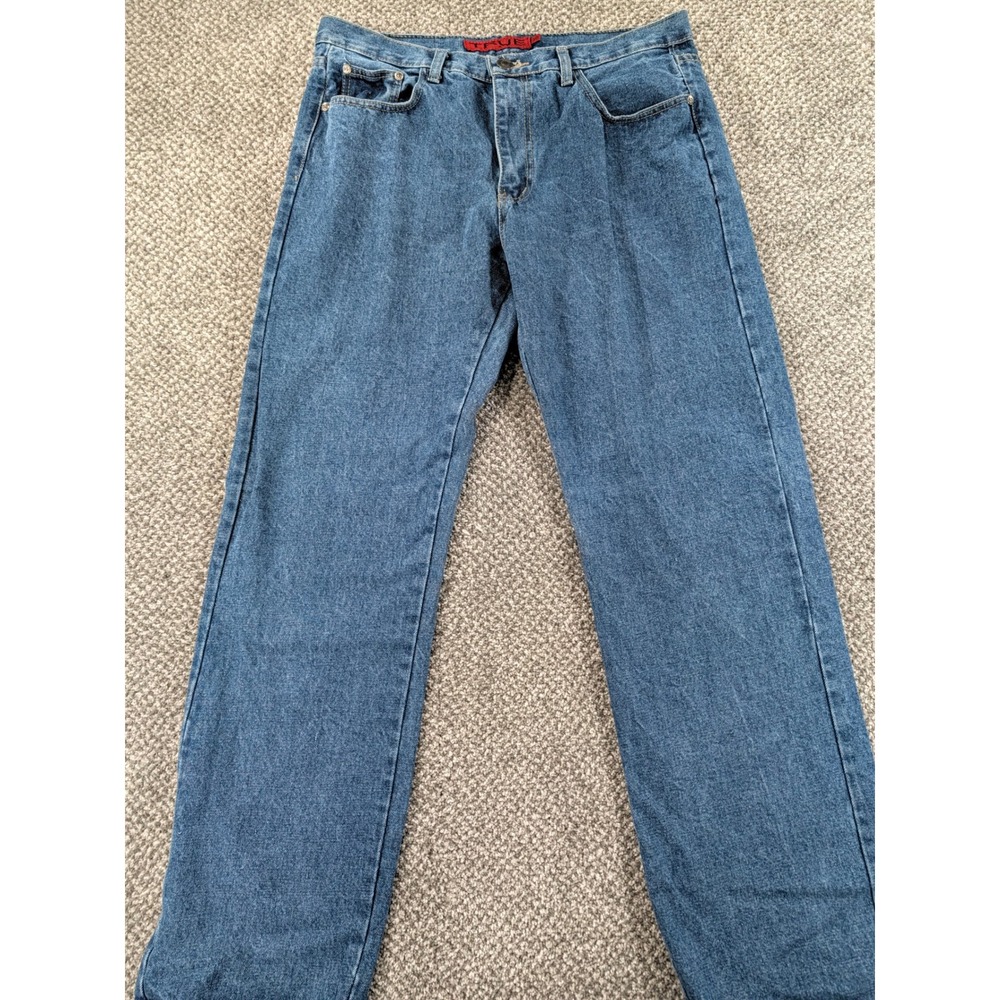 True Rock Mens Straight Leg Denim Jeans Medium Wash Size 36x33 Five Pocket